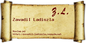 Zavadil Ladiszla névjegykártya